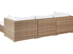 SANO 4 personers Have-hjørnesofasæt Venstrevendt Naturlig PE-rattan