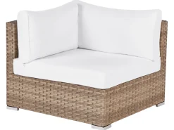 SANO 4 personers Have-hjørnesofasæt Venstrevendt Naturlig PE-rattan