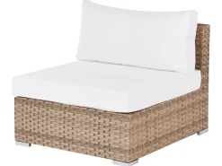 SANO 4 personers Have-hjørnesofasæt Venstrevendt Naturlig PE-rattan