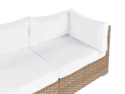 SANO 4 personers Have-hjørnesofasæt Venstrevendt Naturlig PE-rattan