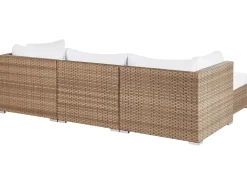 SANO 4 personers Have-hjørnesofasæt Højrevendt Naturlig PE-rattan