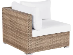 SANO 4 personers Have-hjørnesofasæt Højrevendt Naturlig PE-rattan
