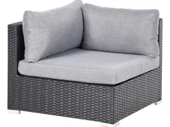 SANO 4 personers Have-hjørnesofasæt Højrevendt Sort PE-rattan