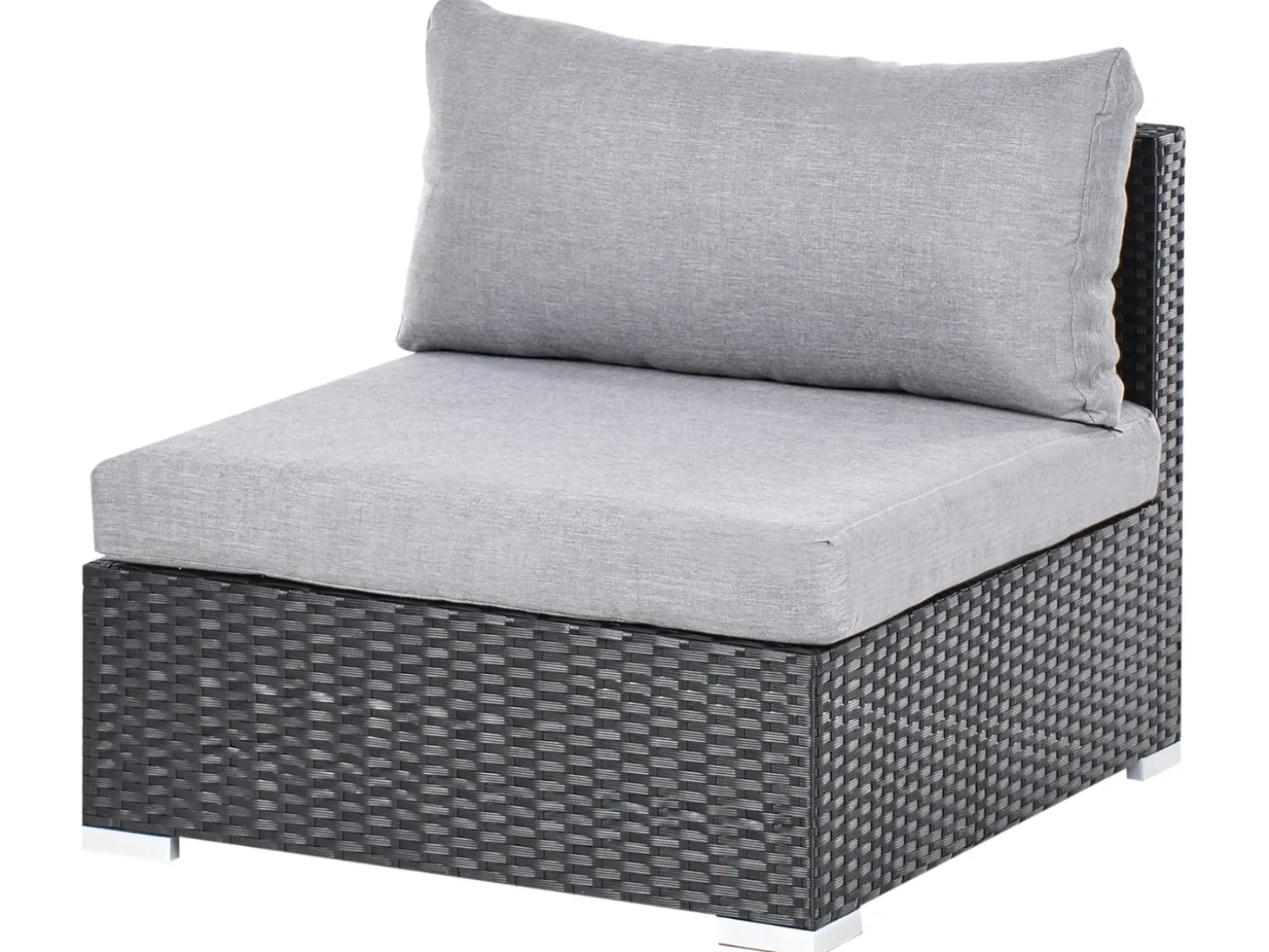 SANO 4 personers Have-hjørnesofasæt Højrevendt Sort PE-rattan