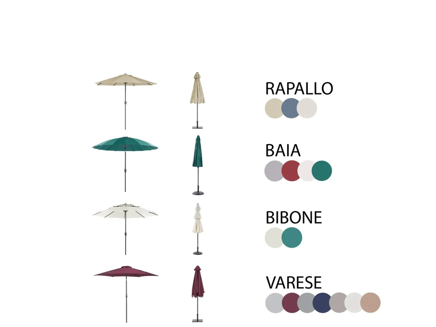 SAPRI 4 personers Havemøbelsæt Mørkebrun Metal med parasol (16 variant)