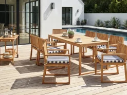 SASSARI II 8 personers Havemøbelsæt Navy Blå Certificeret akacietræ med puder