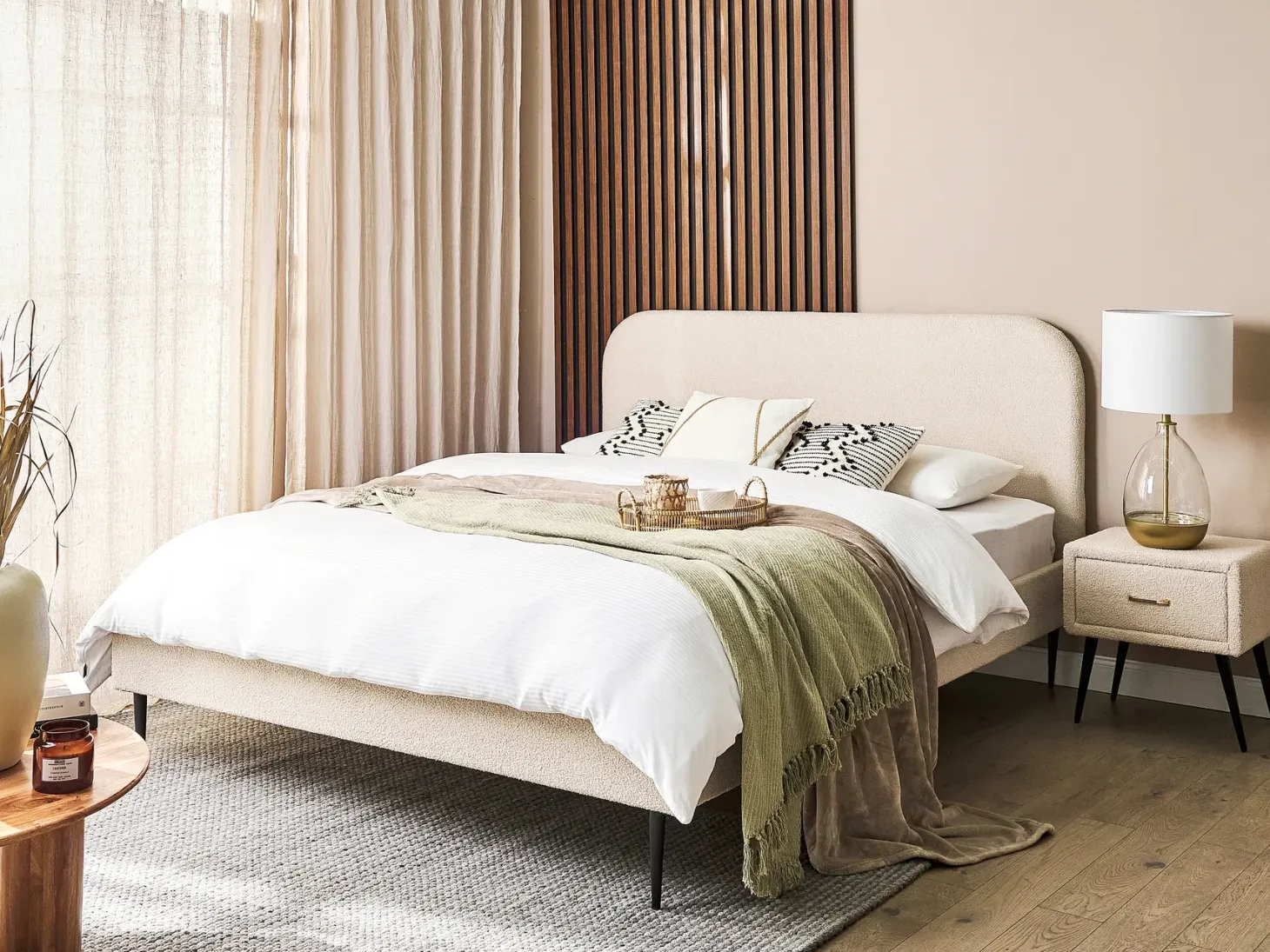 Seng Boucle FLAYAT 160 x 200 cm Lys Beige