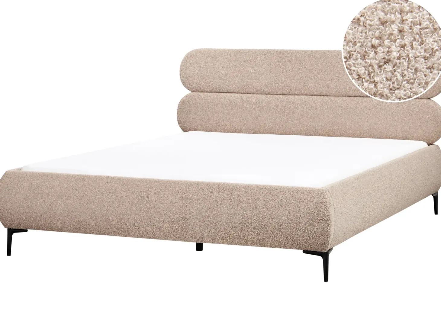 Seng Boucle LESSAY 180 x 200 cm Brungrå