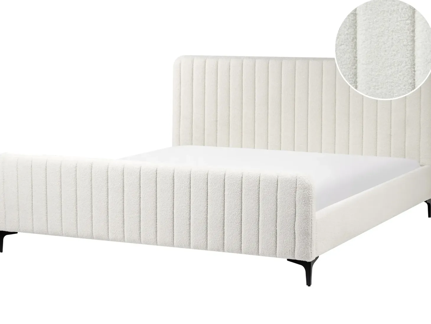 Seng Boucle LUNAN 180 x 200 cm Cremehvid
