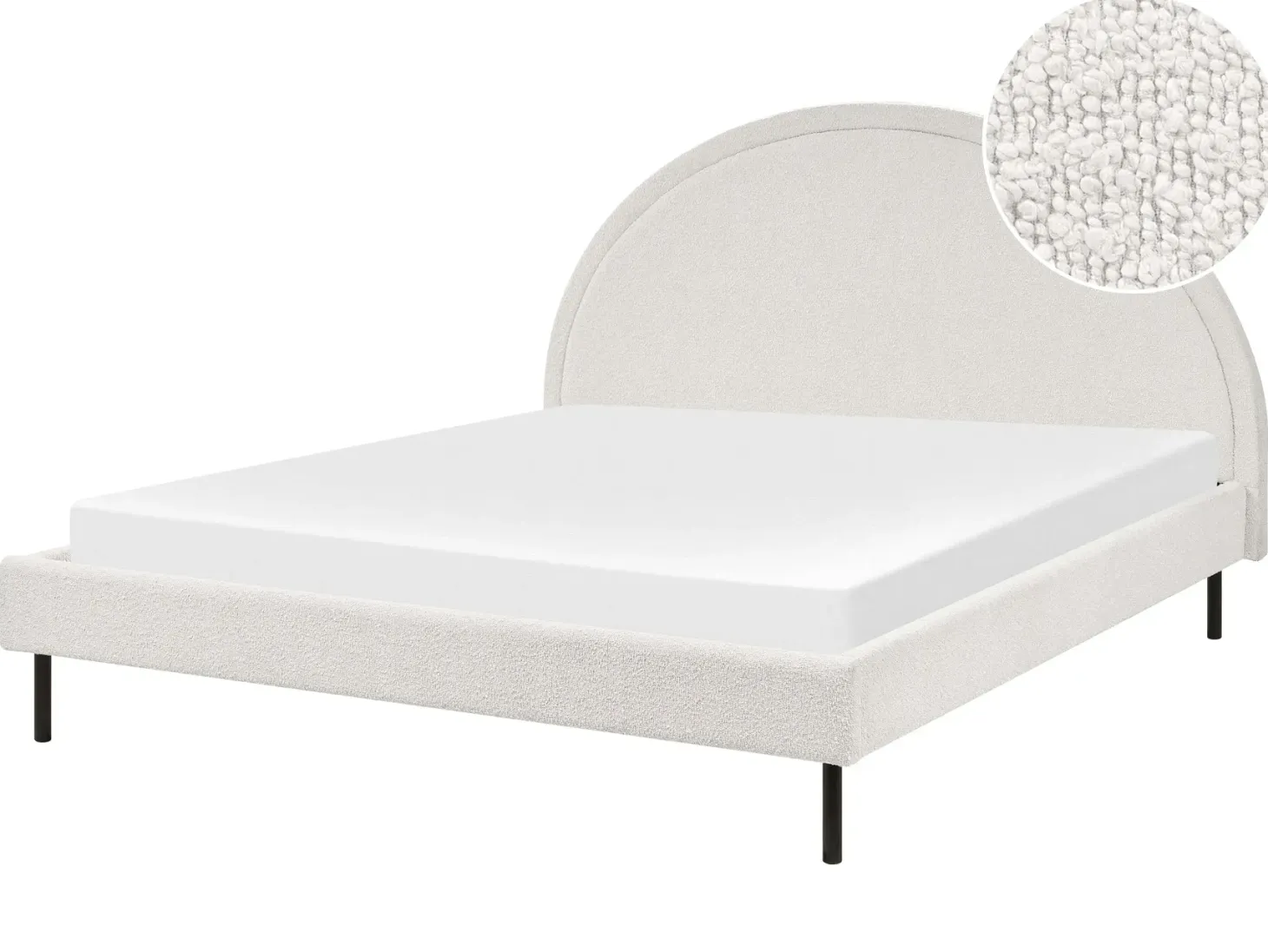 Seng Boucle MARGUT 160 x 200 cm Hvid