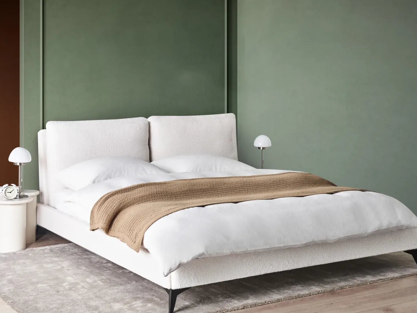 Seng Boucle MELLE 180 x 200 cm Cremehvid