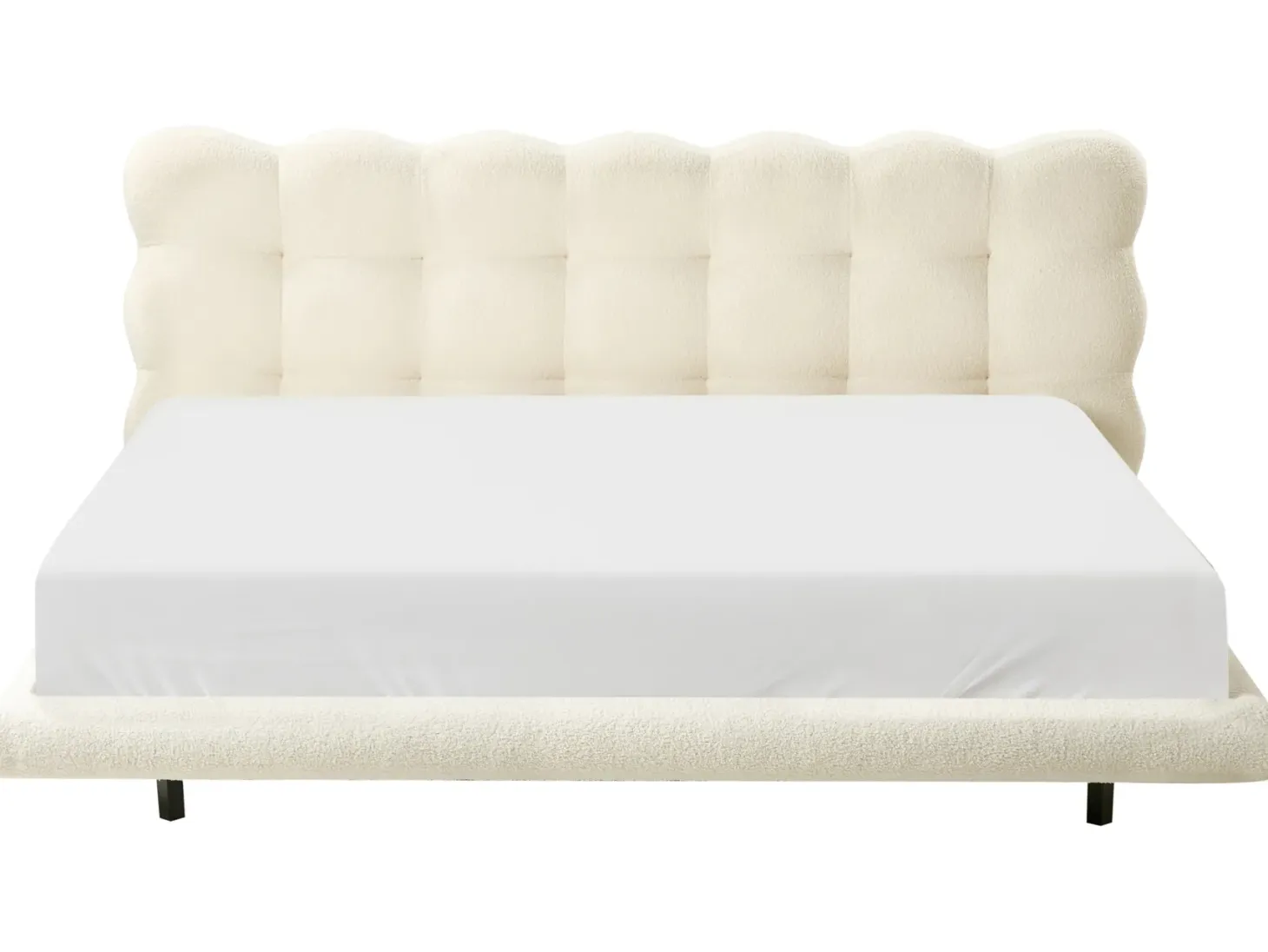 Seng Boucle SOULISSE 180 x 200 cm Cremehvid