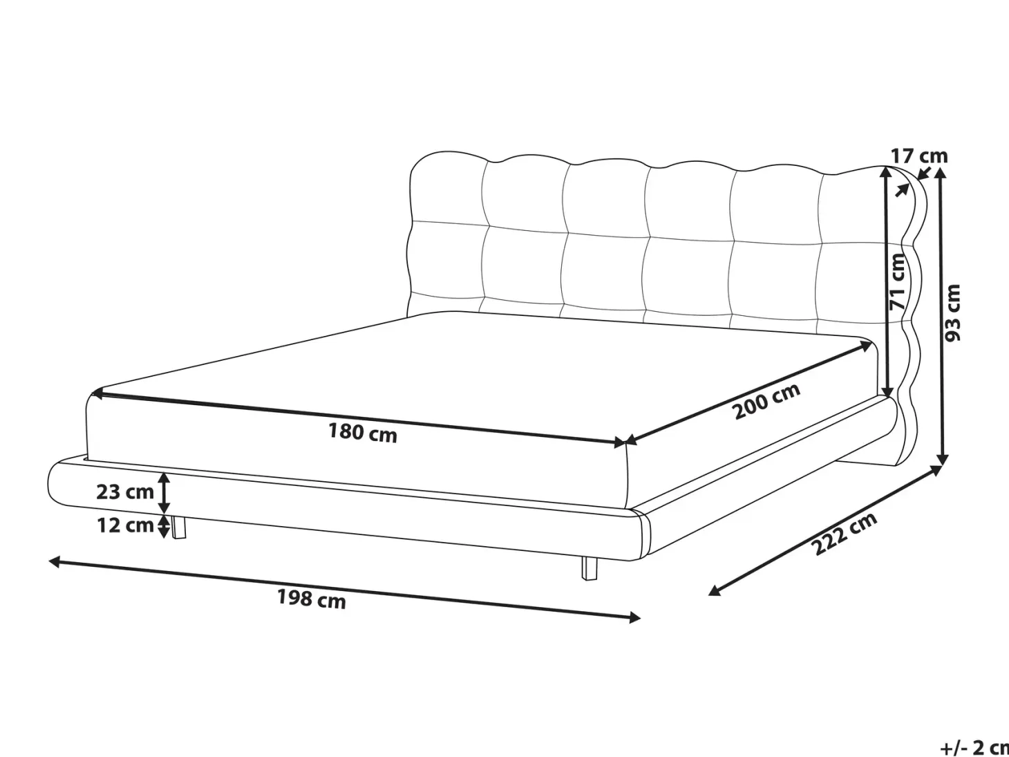 Seng Boucle SOULISSE 180 x 200 cm Cremehvid