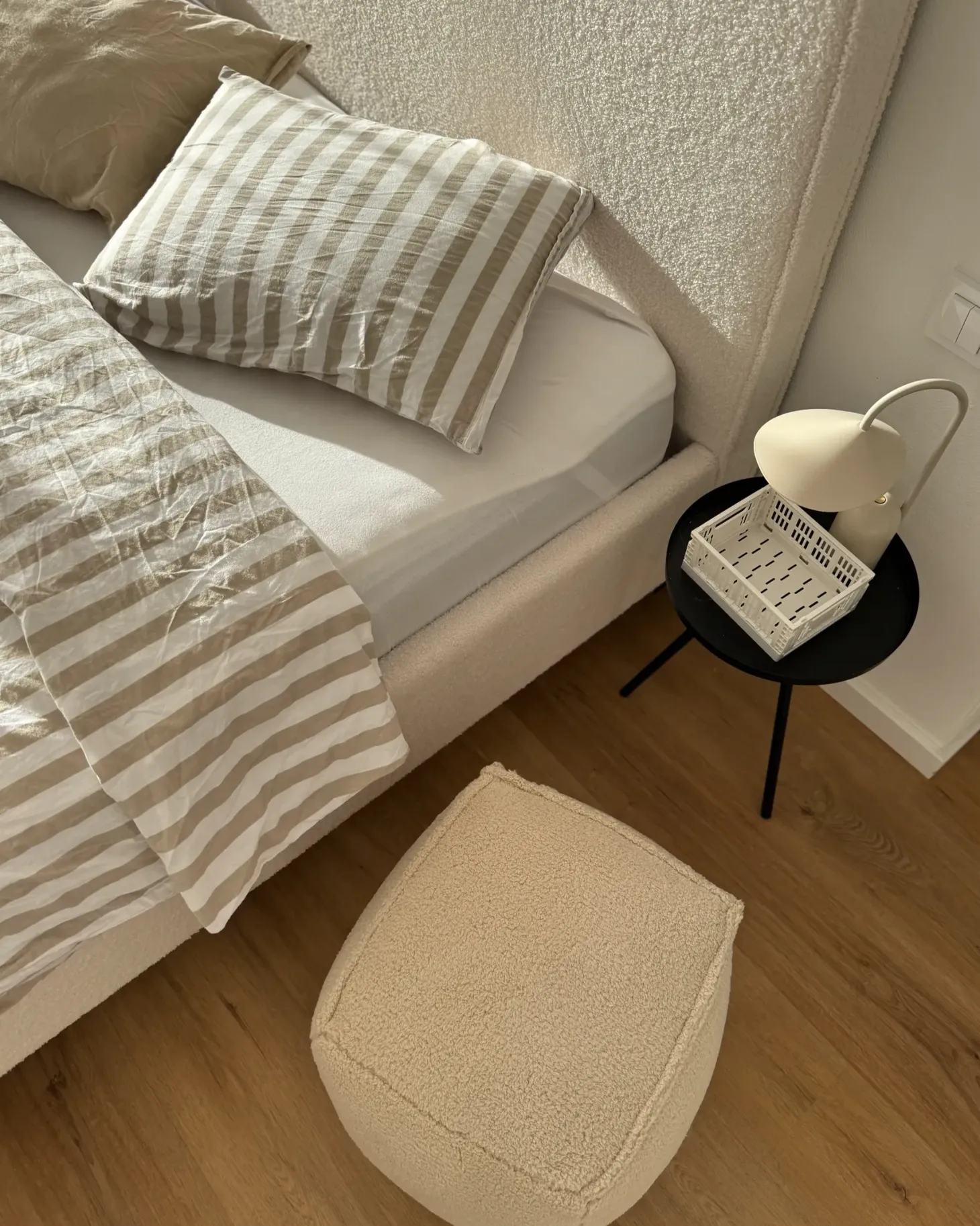 Seng Boucle VALOGNES 180 x 200 cm Cremehvid