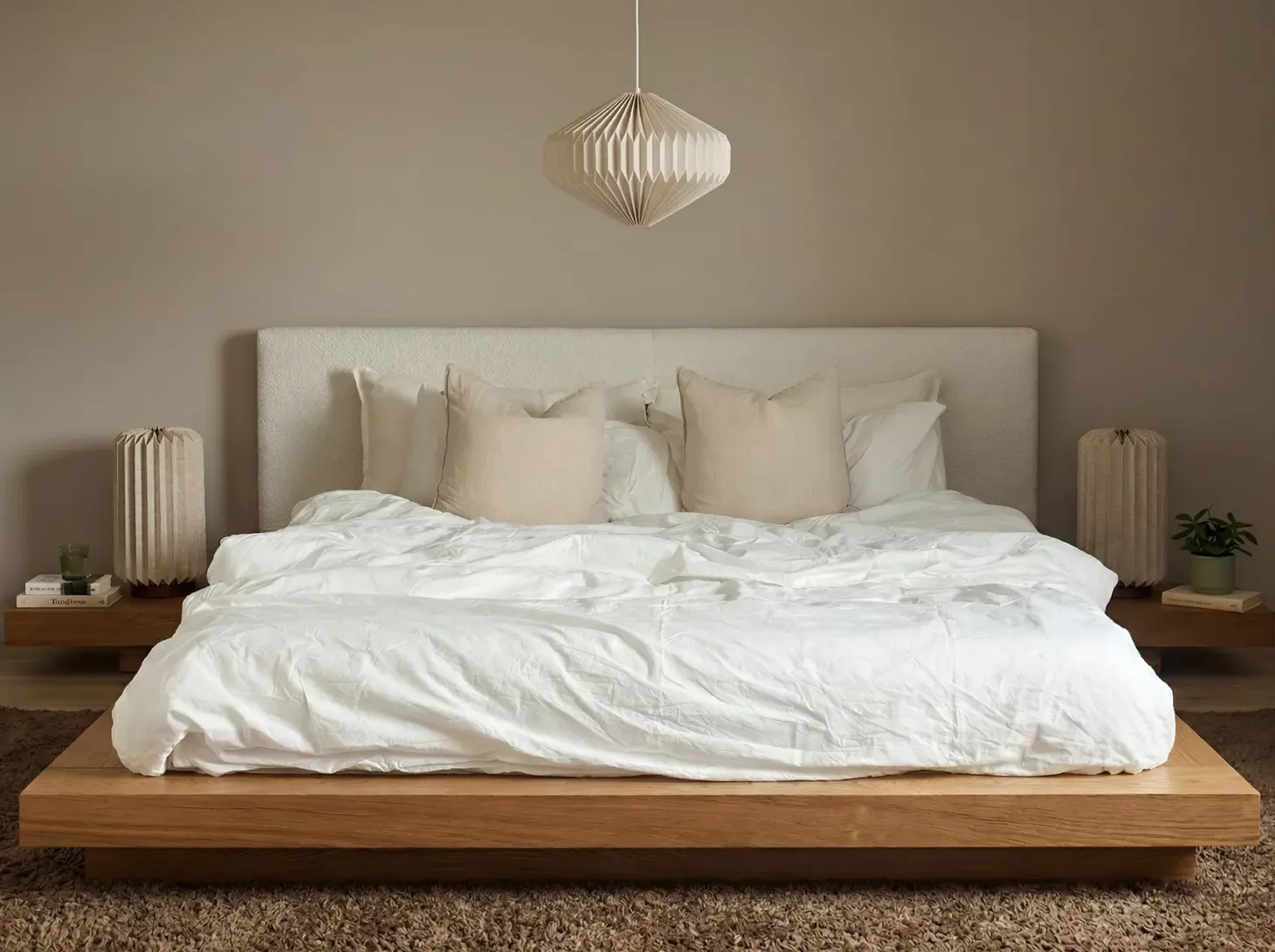 Seng Boucle ZEN 180 x 200 cm Naturlig ask