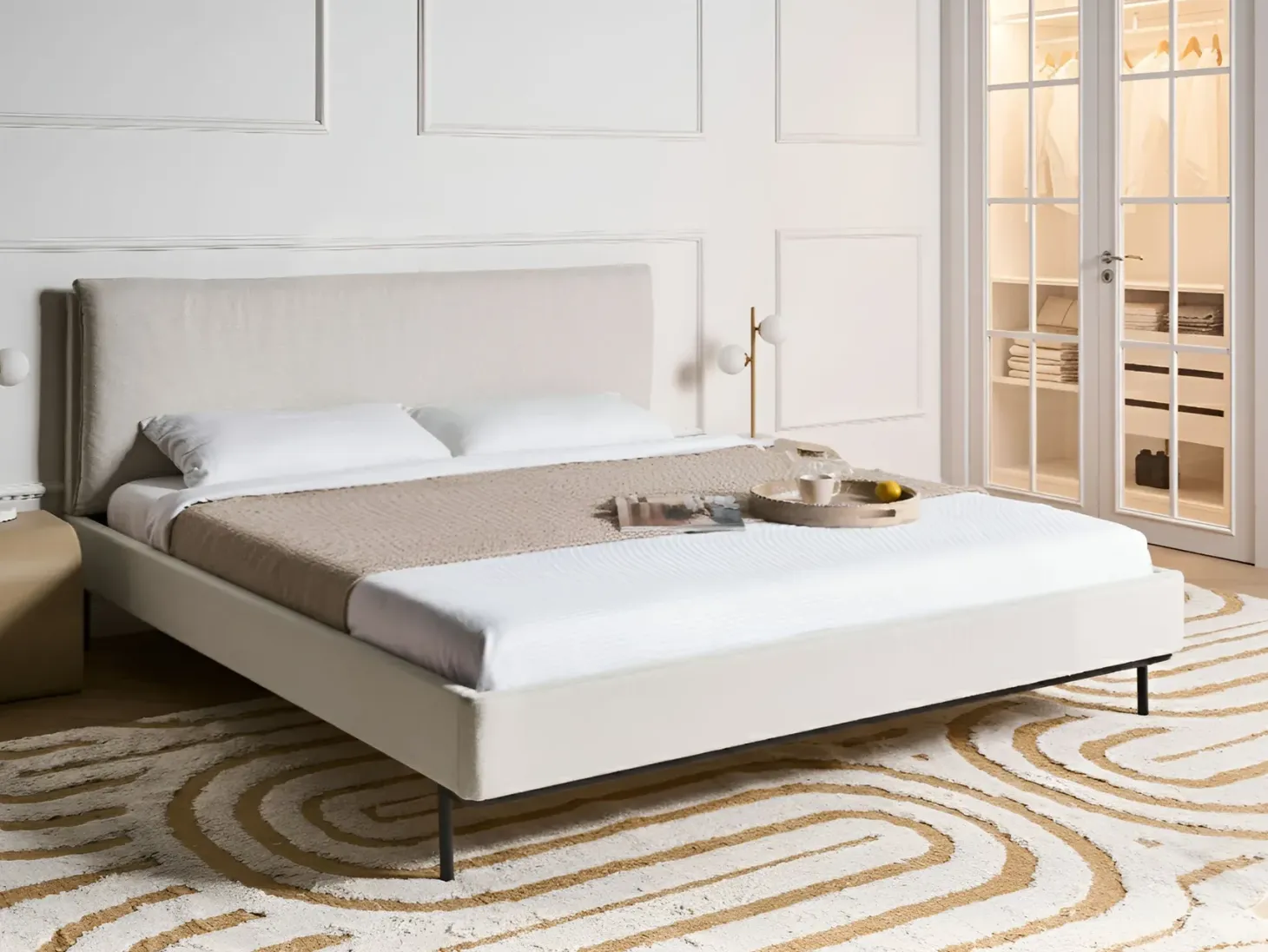 Seng CORIO 180 x 200 cm Lys Beige