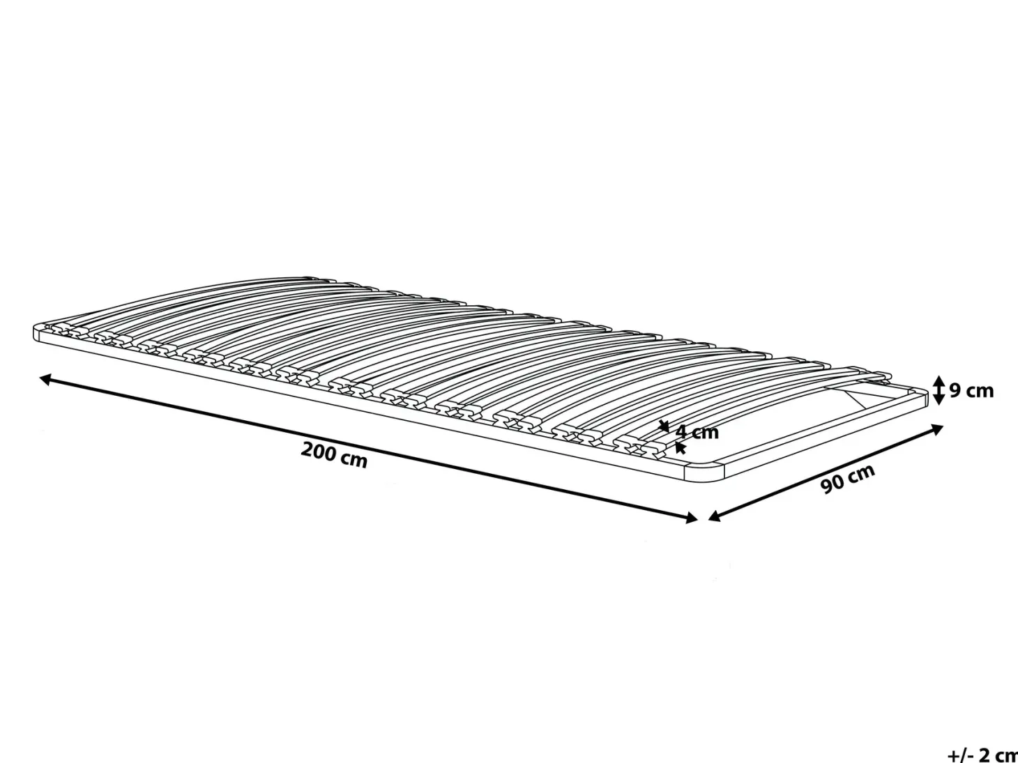 Sengebund med lameller COMBOURG 90 x 200 cm