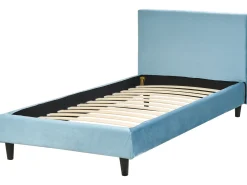 Sengekappe Velour FITOU 90x200 cm Himmelblå