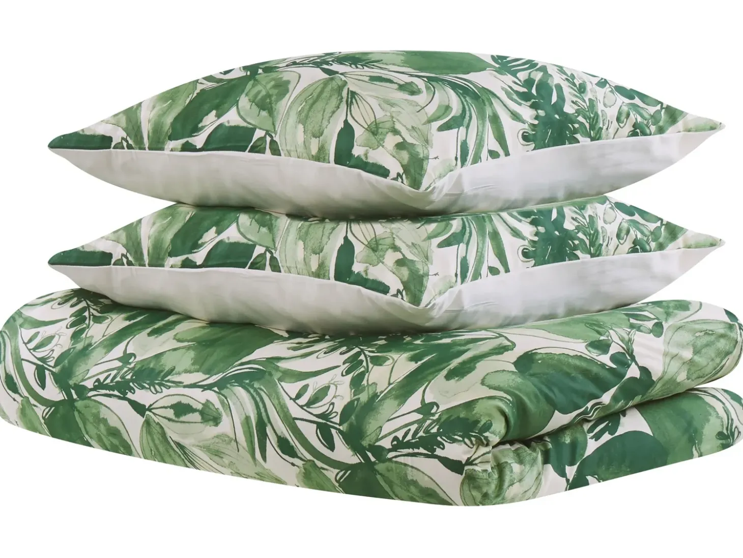 Sengetøj GREENWOOD Bomulds-satin 155 x 220 cm Grøn