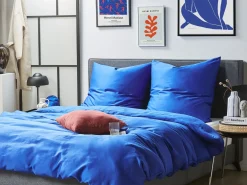 Sengetøj HARMONRIDGE Bomulds-satin 220 x 240 cm Mørkeblå