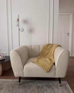 Sengetæppe DAULET Bomuld 150 x 200 cm Gul
