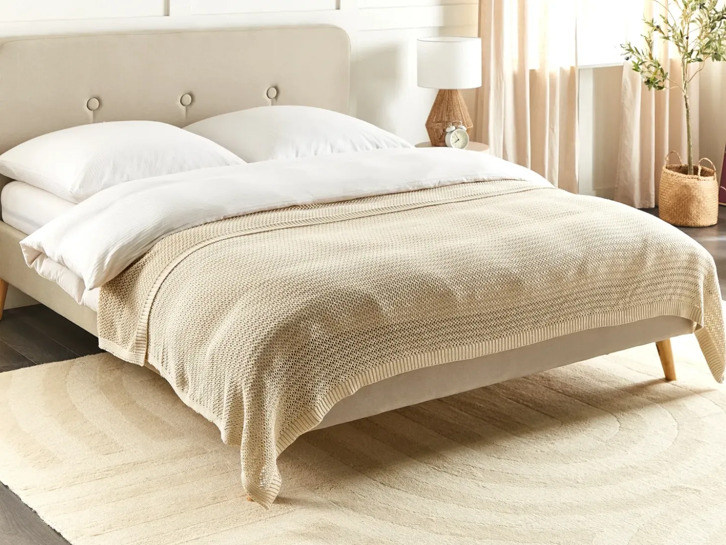 Sengetæppe ILEN Bomuld 150 x 200 cm Beige