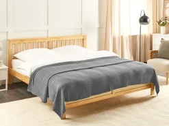 Sengetæppe RAGALA Bomuld 220 x 240 cm Mørkegrå