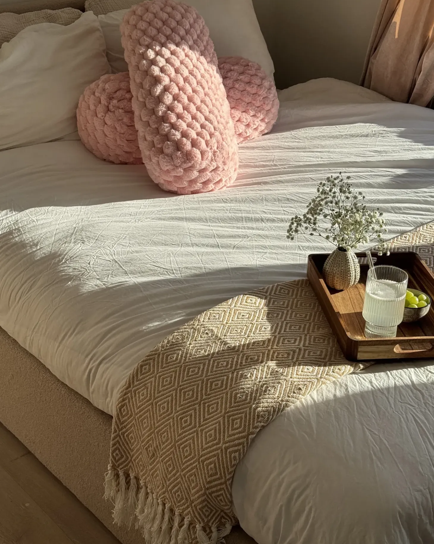 Sengetæppe TOUTLI Bomuld 200 x 220 cm Beige