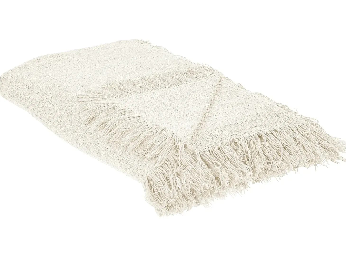 Sengetæppe YERBENT Bomuld 220 x 240 cm Cremehvid