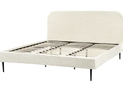 Seng Fløjl FLAYAT 180 x 200 cm Cremehvid