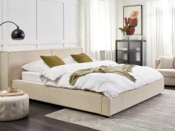 Seng Fløjl LINARDS 180 x 200 cm Beige