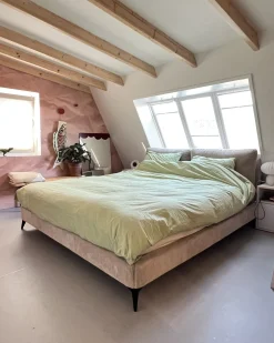 Seng Fløjl MELLE 180 x 200 cm Brungrå