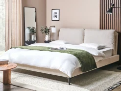 Seng Fløjl MELLE 180 x 200 cm Lys Beige