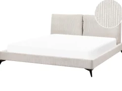 Seng Fløjl MELLE 180 x 200 cm Lys Beige