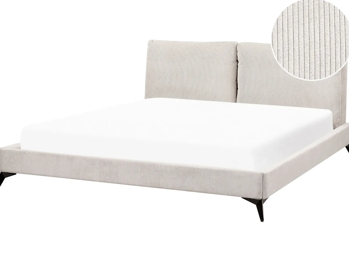 Seng Fløjl MELLE 180 x 200 cm Lys Beige
