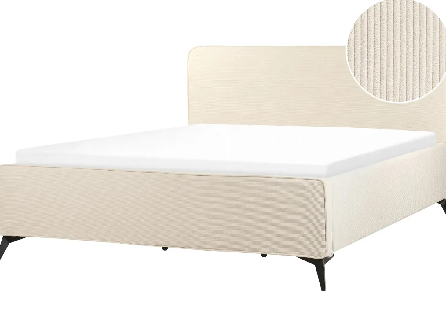 Seng Fløjl VALOGNES 180 x 200 cm Lys Beige