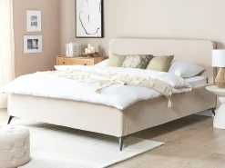 Seng Fløjl VALOGNES 180 x 200 cm Lys Beige