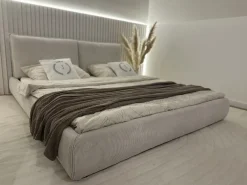 Seng Fløjl VINAY 180 x 200 cm Lys Beige