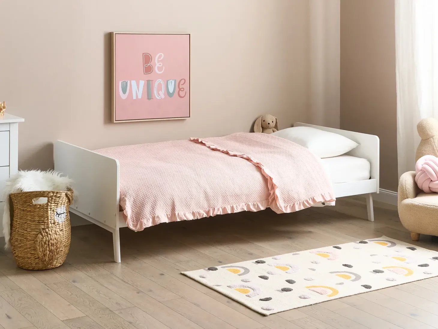 Seng Fyretræ BONNAC 90 x 200 cm Hvid