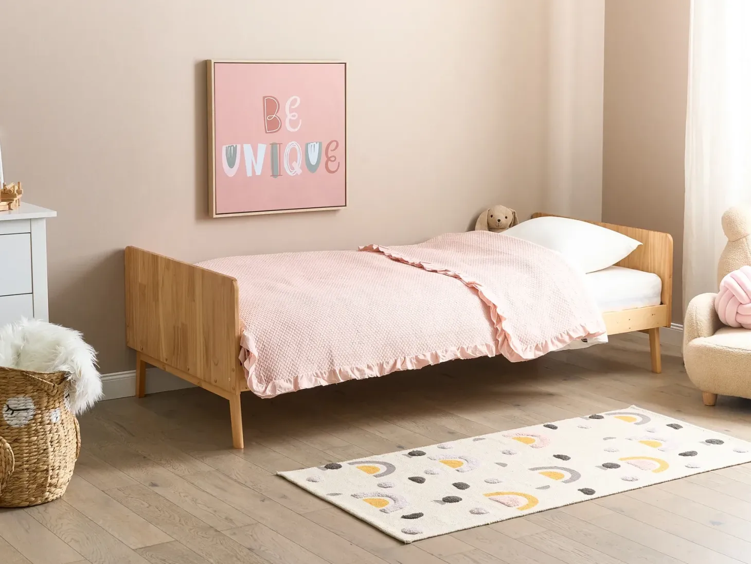 Seng Fyretræ BONNAC 90 x 200 cm Lysebrun