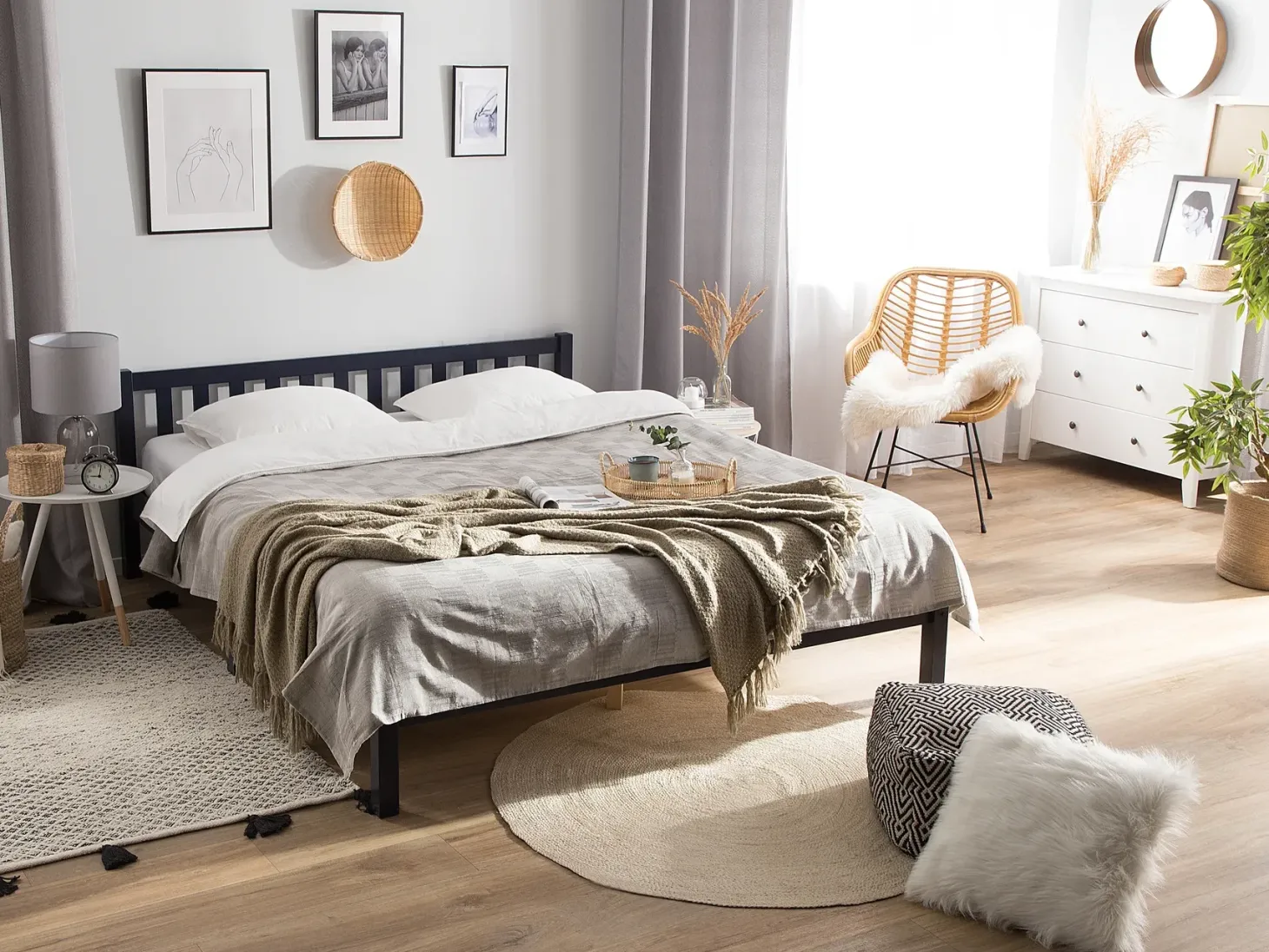 Seng Fyretræ FLORAC 140 x 200 cm Navy Blå