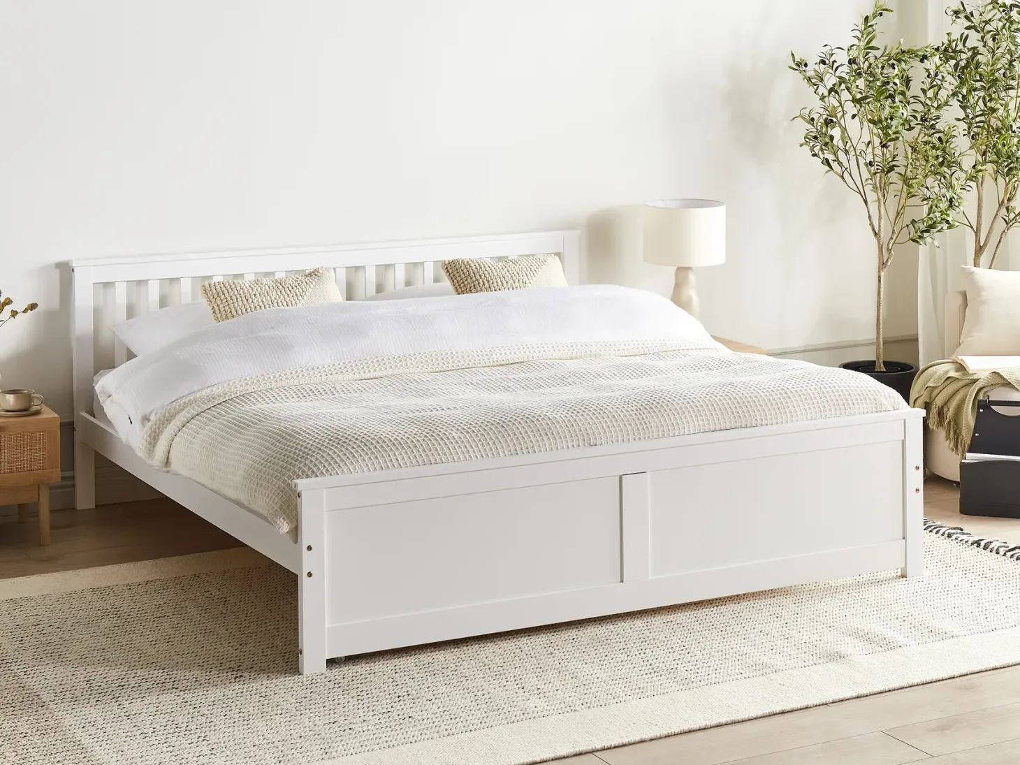 Seng Fyretræ OLENDON 180 x 200 cm Hvid