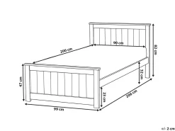Seng Fyretræ SABRAN 90 x 200 cm Hvid