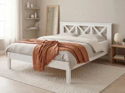 Seng Fyretræ TANNAY 160 x 200 cm Hvid