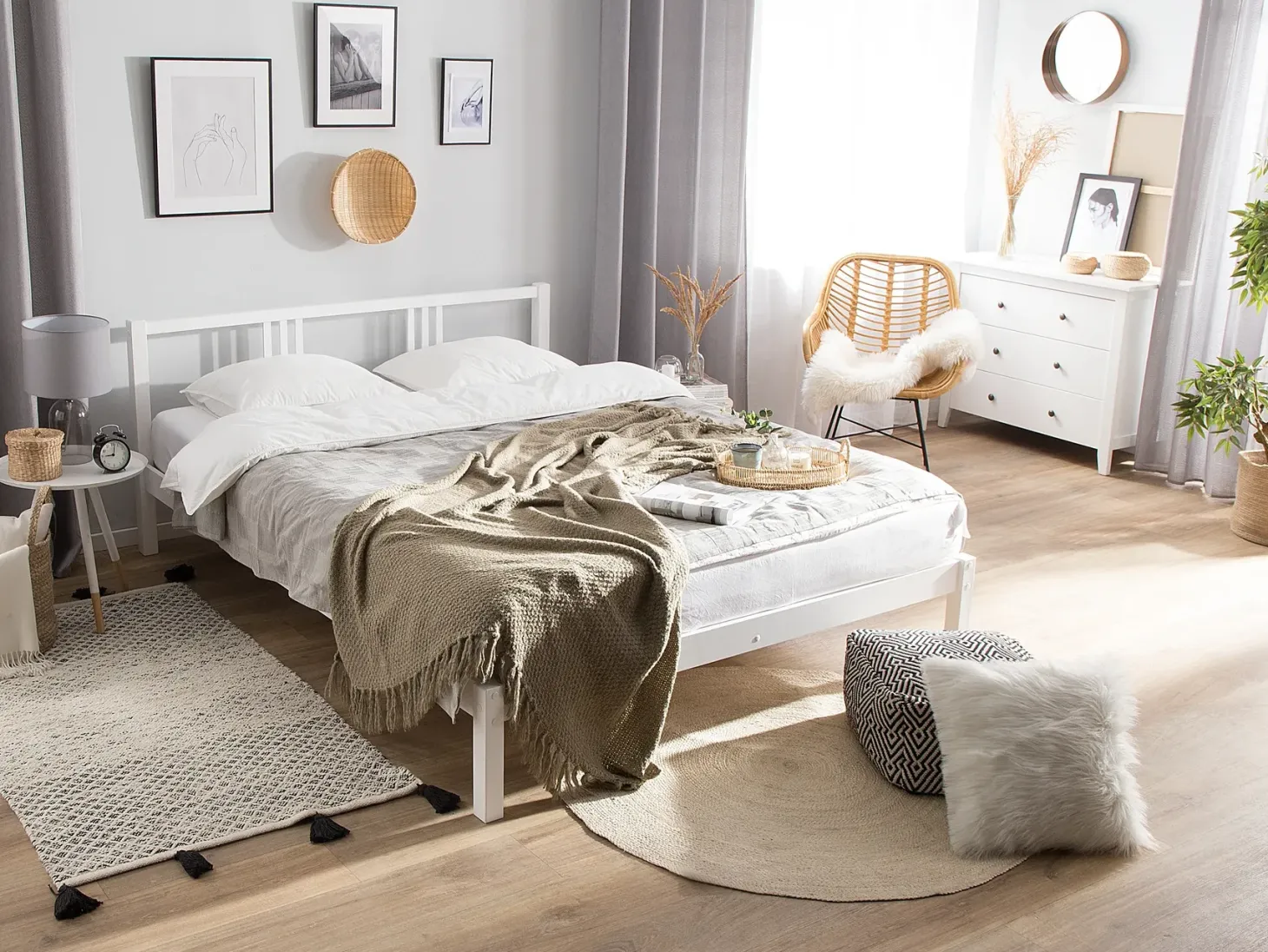 Seng Fyretræ VANNES 180 x 200 cm Hvid