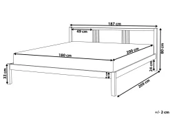 Seng Fyretræ VANNES 180 x 200 cm Lysebrun