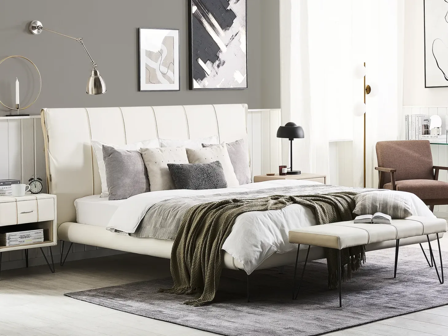 Seng Kunstlæder BETIN 180 x 200 cm Lys Beige