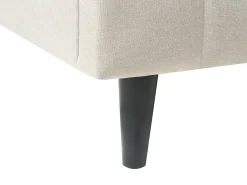 Seng med LED BEAULIEU 180 x 200 cm med opbevaring med USB-port Beige
