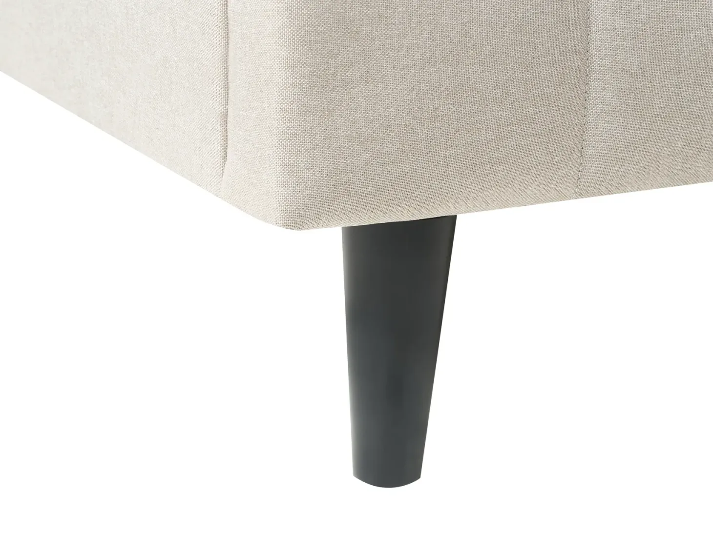 Seng med LED BEAULIEU 180 x 200 cm med opbevaring med USB-port Beige