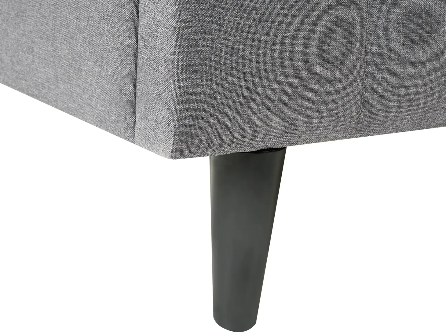 Seng med LED BEAULIEU 180 x 200 cm med opbevaring med USB-port Mørkegrå